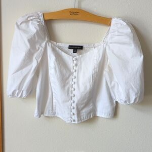 Banana Republic Puff Sleeve Cotton Corset Style Blouse SOLD